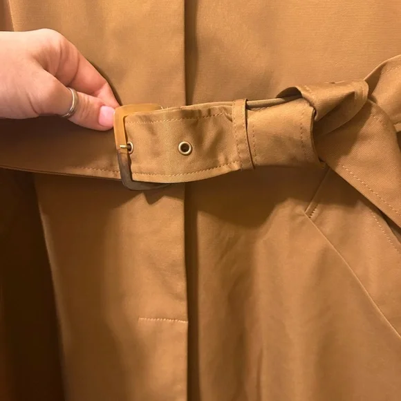 Bernardo Olive Brown Trench Coat with Belt - Picture 3 of 8